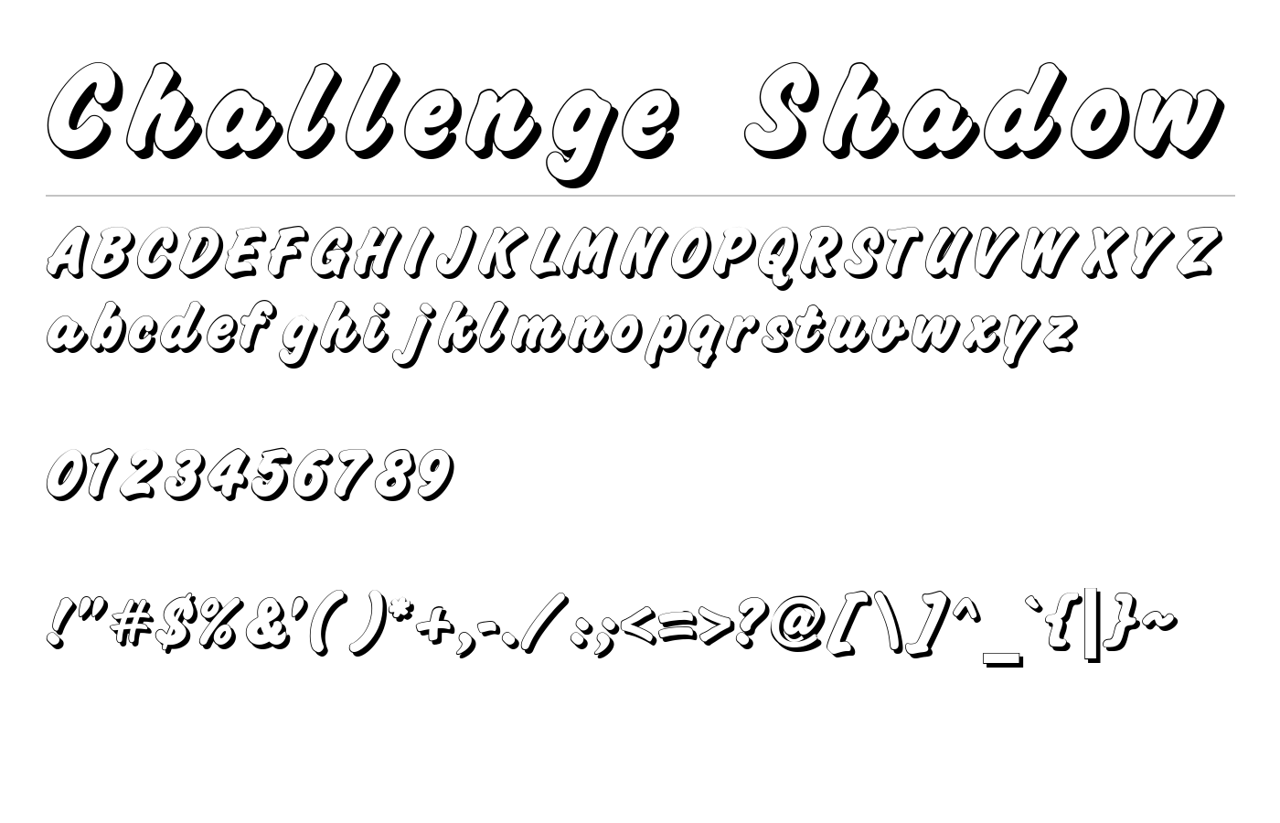 Challenge Contour Font preview