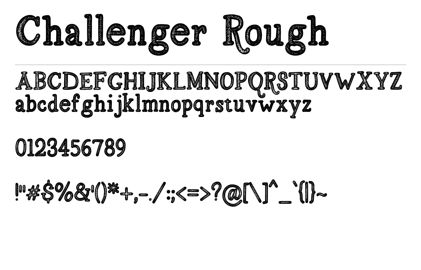Challenger Rough Font preview
