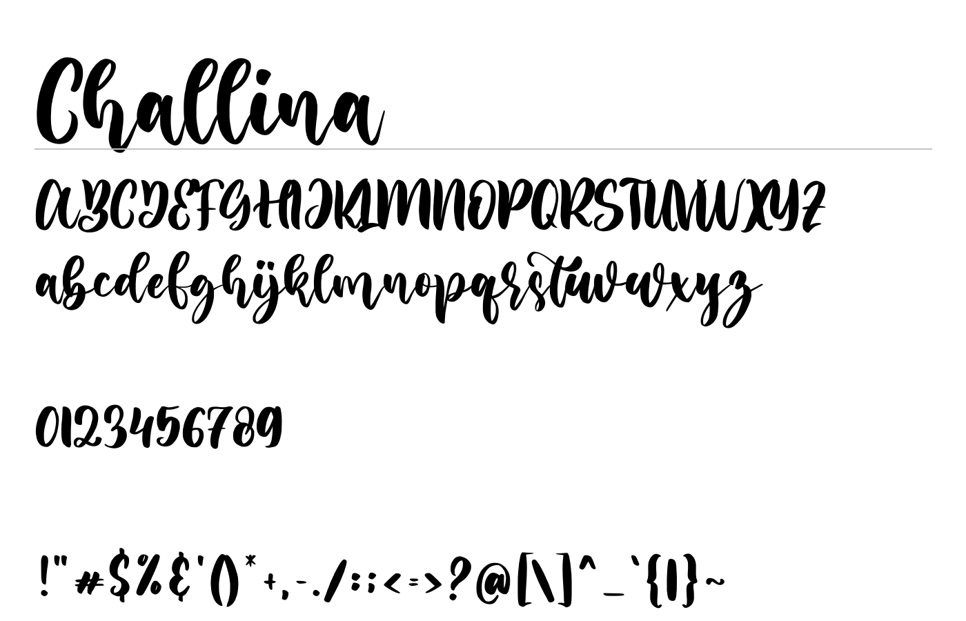 Challina Font preview