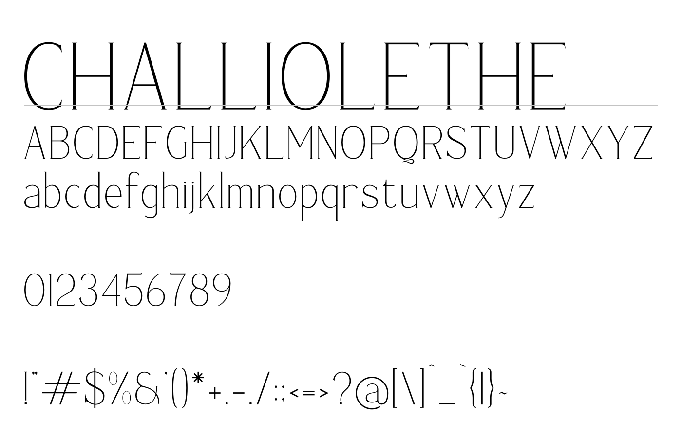 Challiolethe Font preview