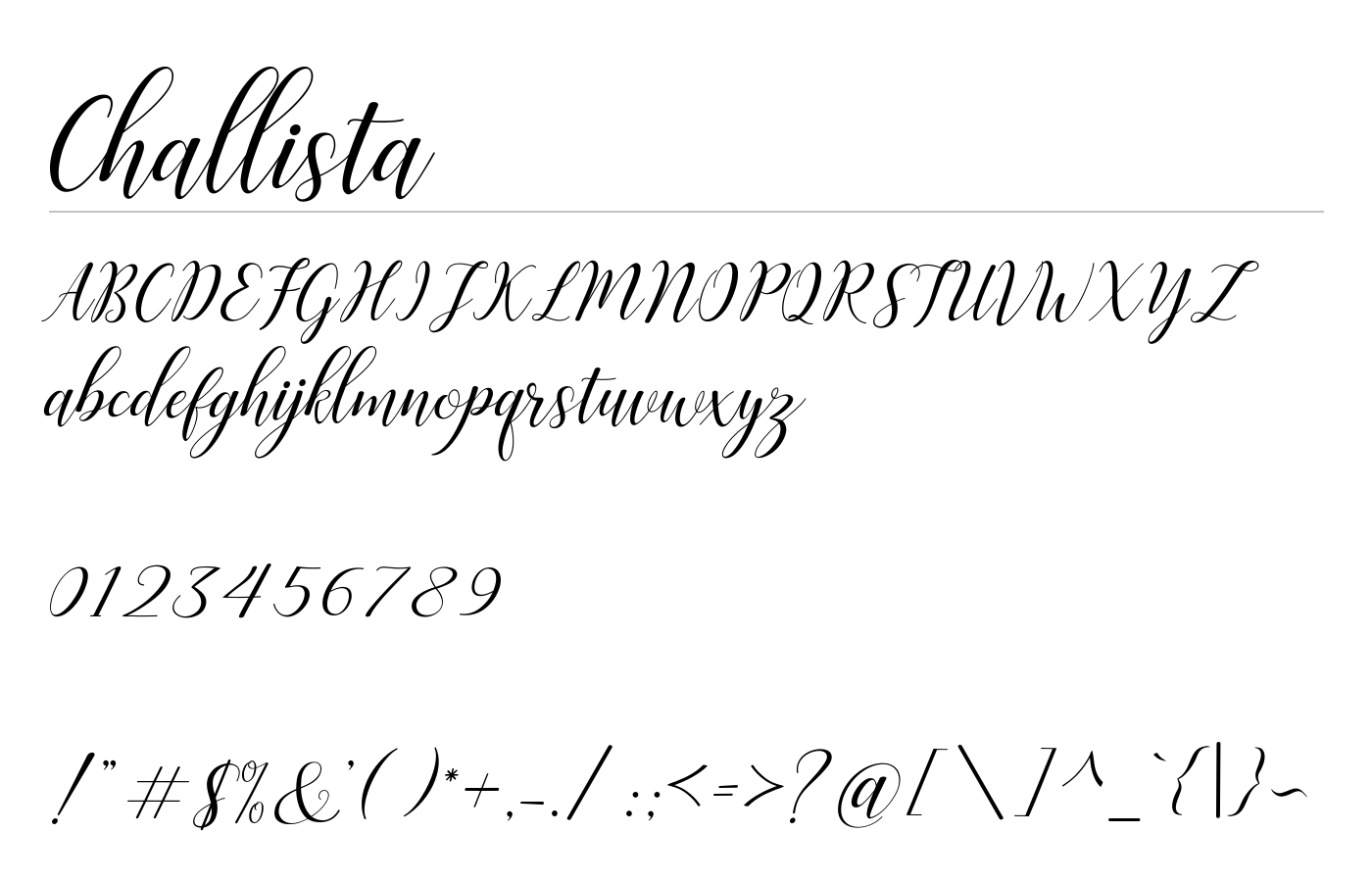 Challista Font preview