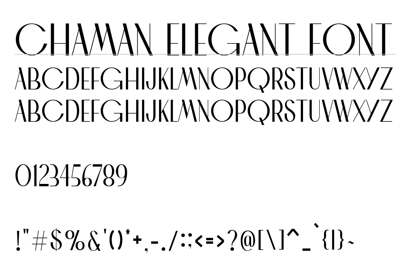 CHAMAN ELEGANT FONT preview