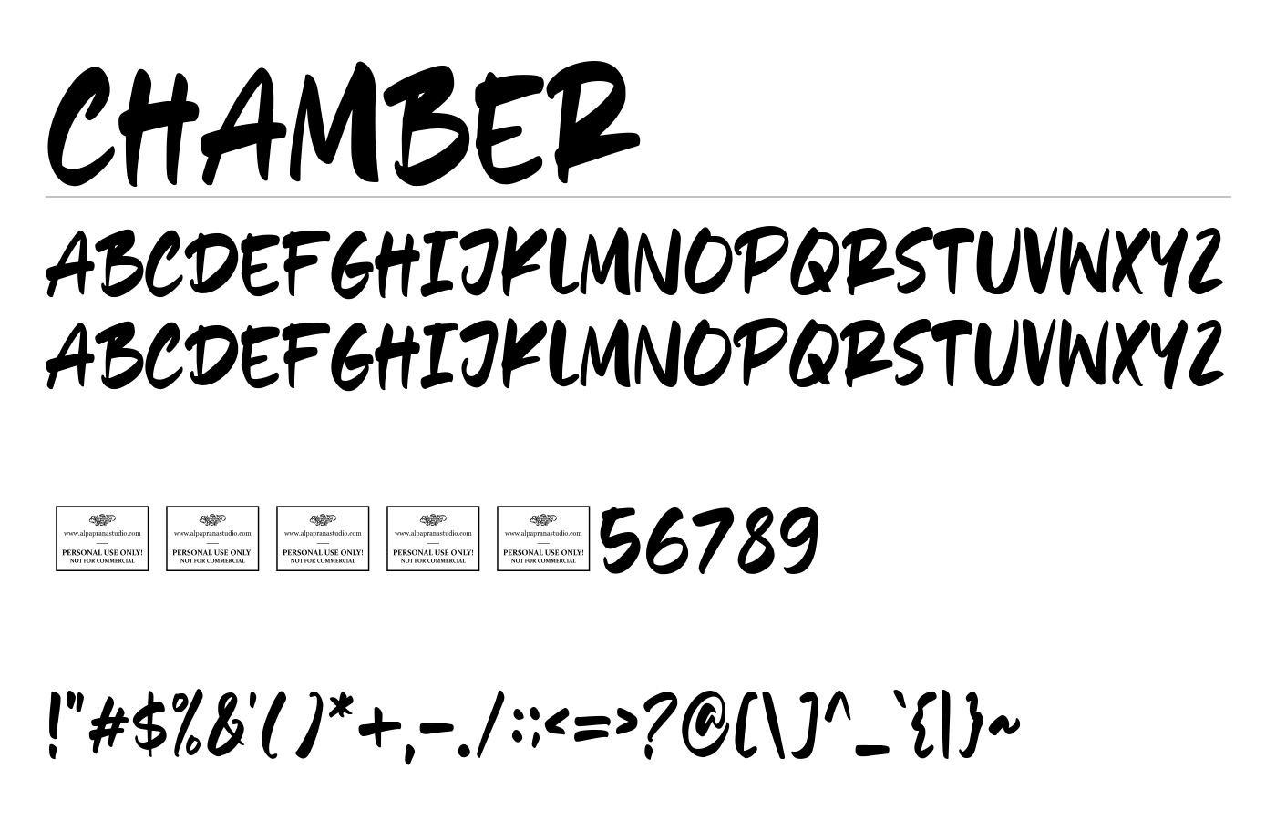 Chamber Font preview