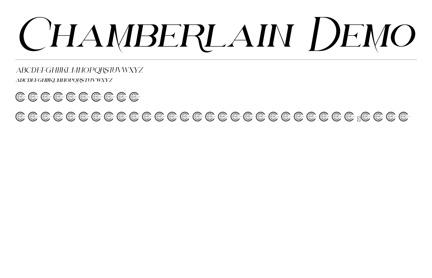 Chamberlain Demo Font preview