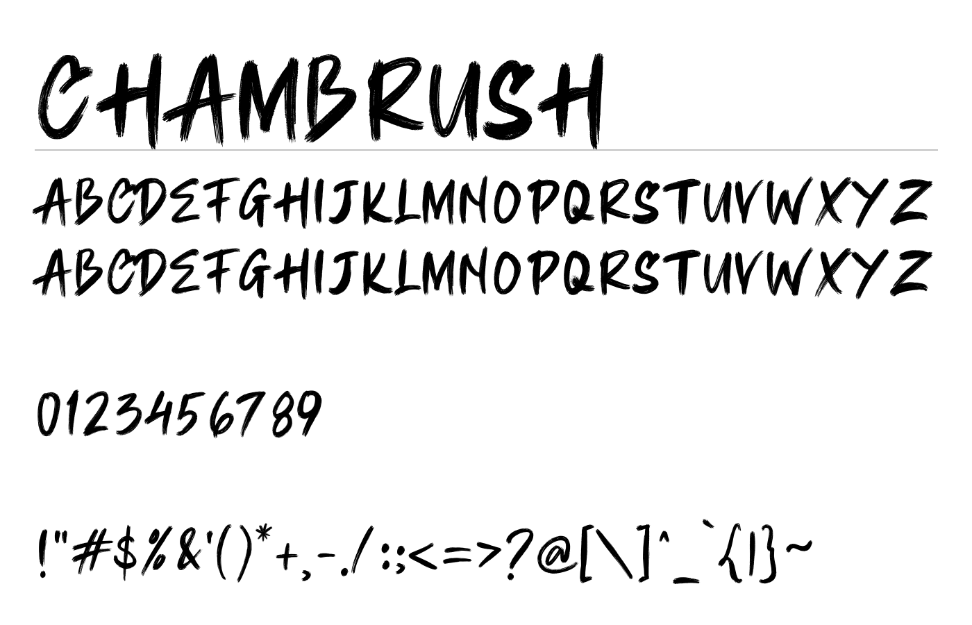 CHAMBRUSH Font preview