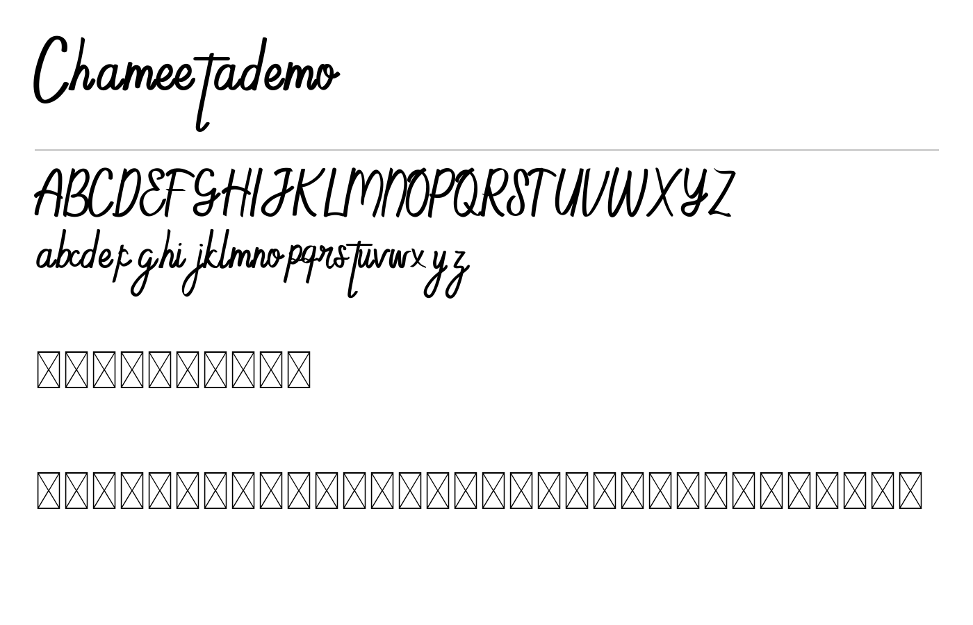 Chameetademo Font preview