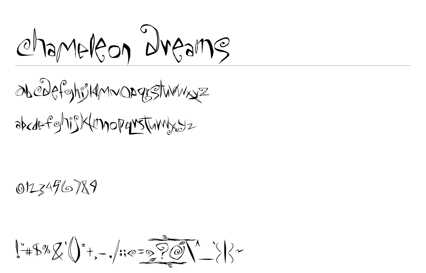 ChaMeLEon DrEamS Font preview