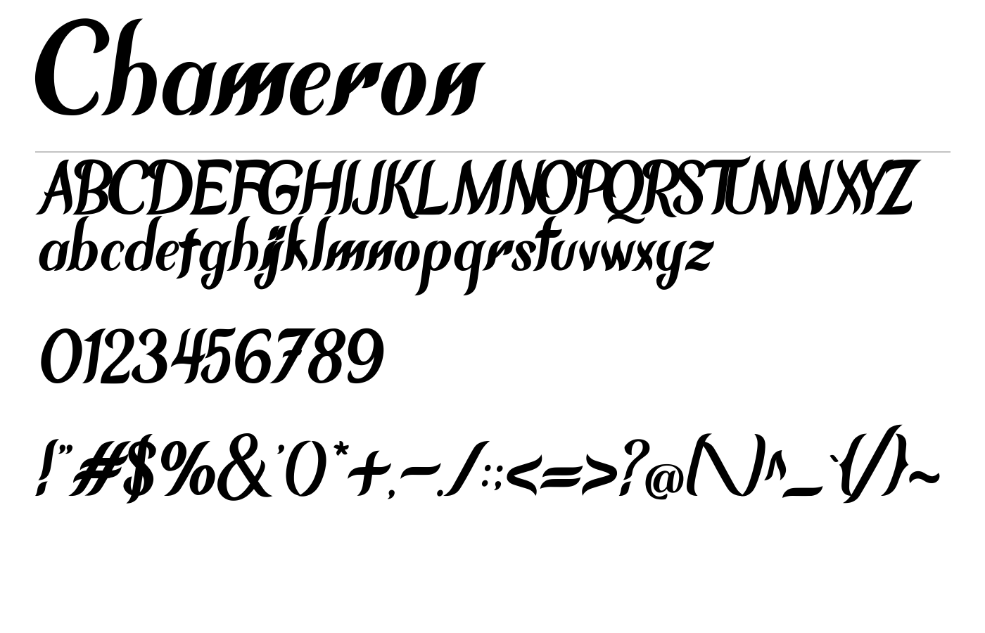Chameron Font preview