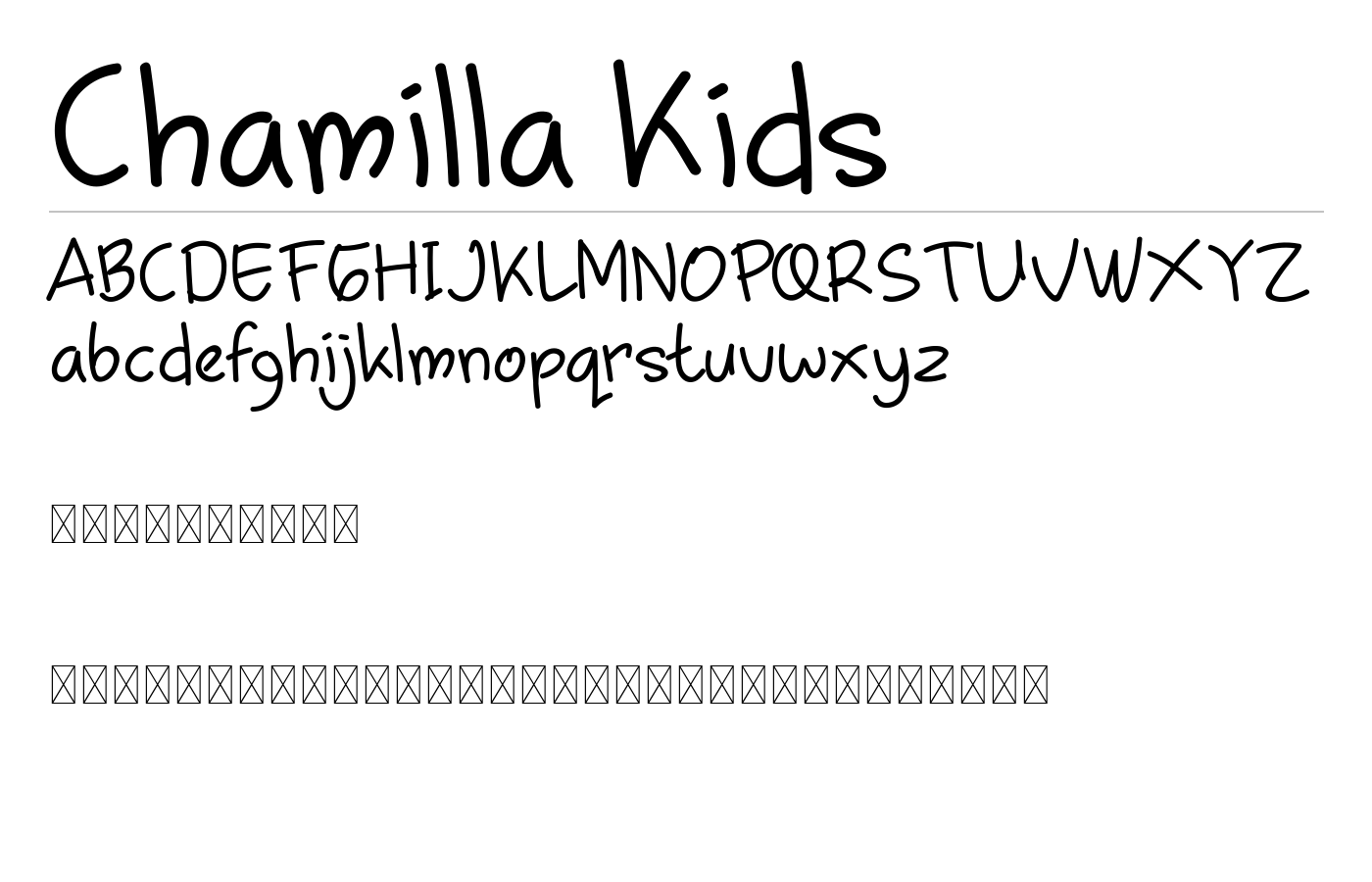 Chamilla Kids Font preview