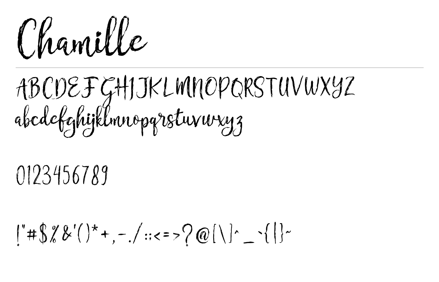 Chamille Font preview