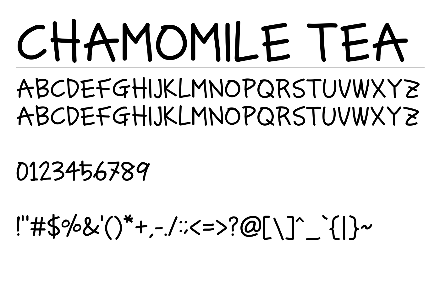 CHAMOMILE TEA Font preview