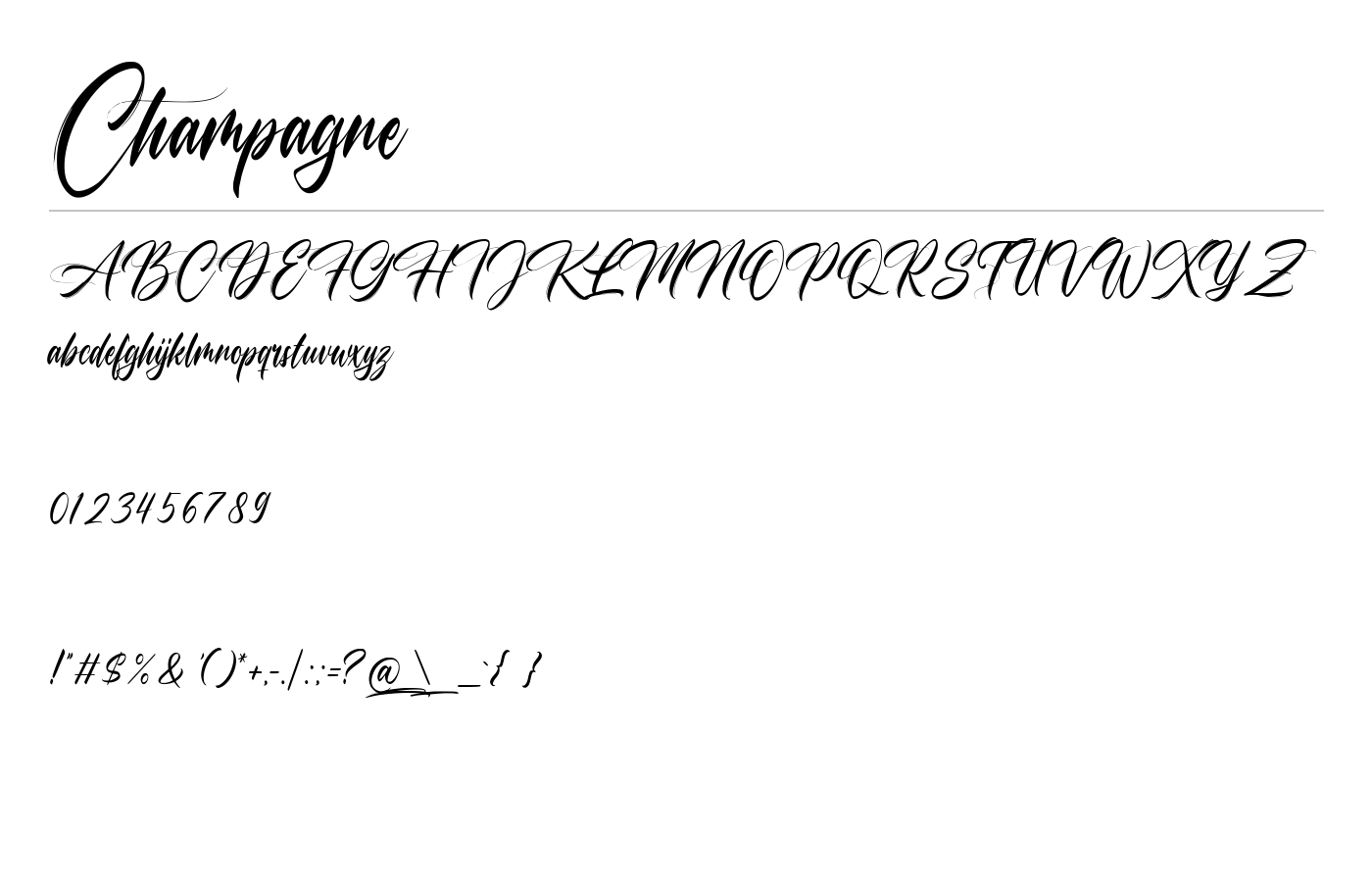 Champagne Font preview