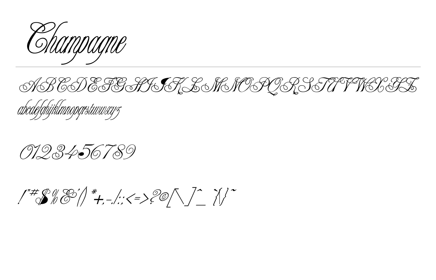Champagne Font preview