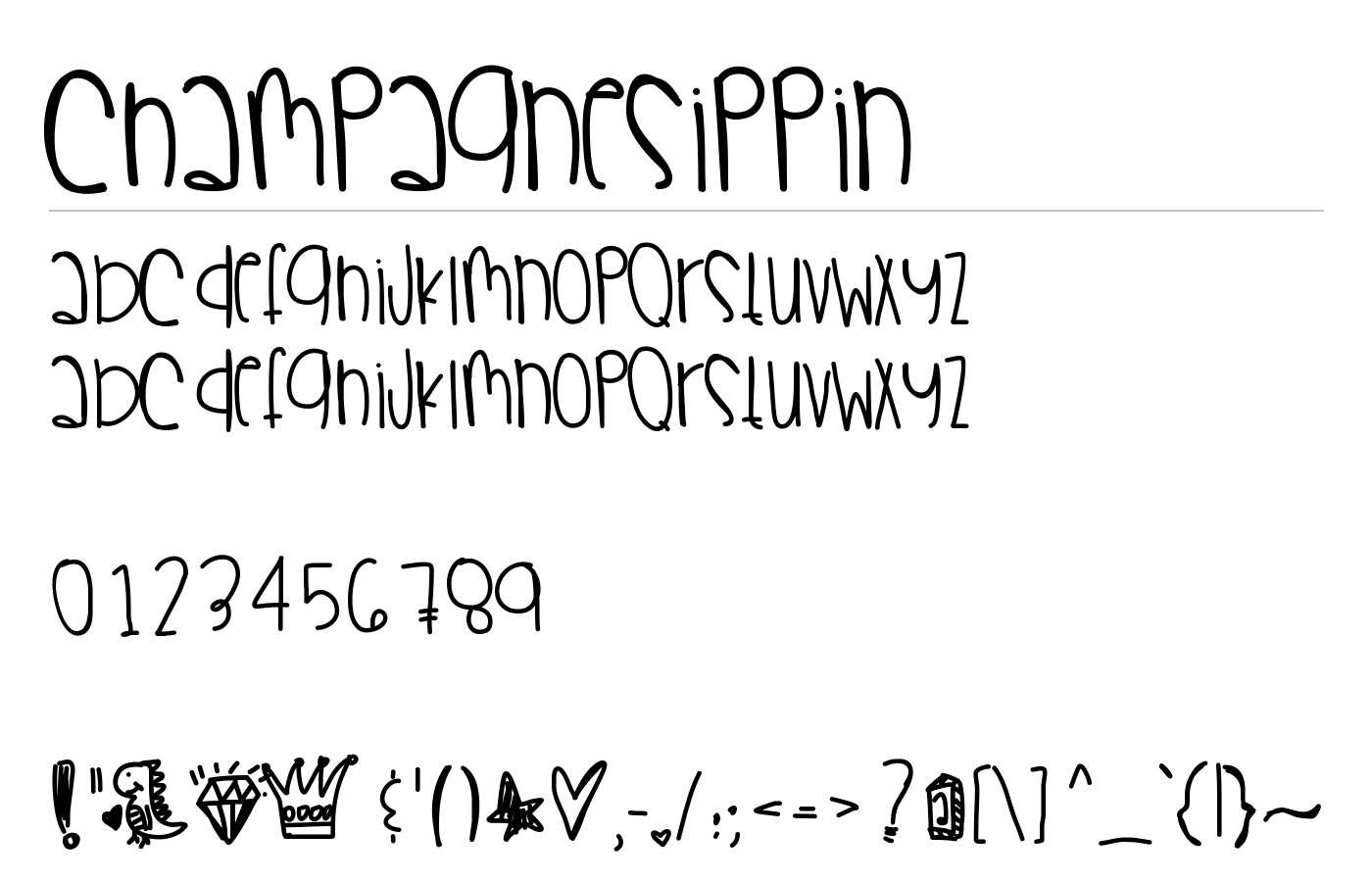 ChampagneSippin Font preview