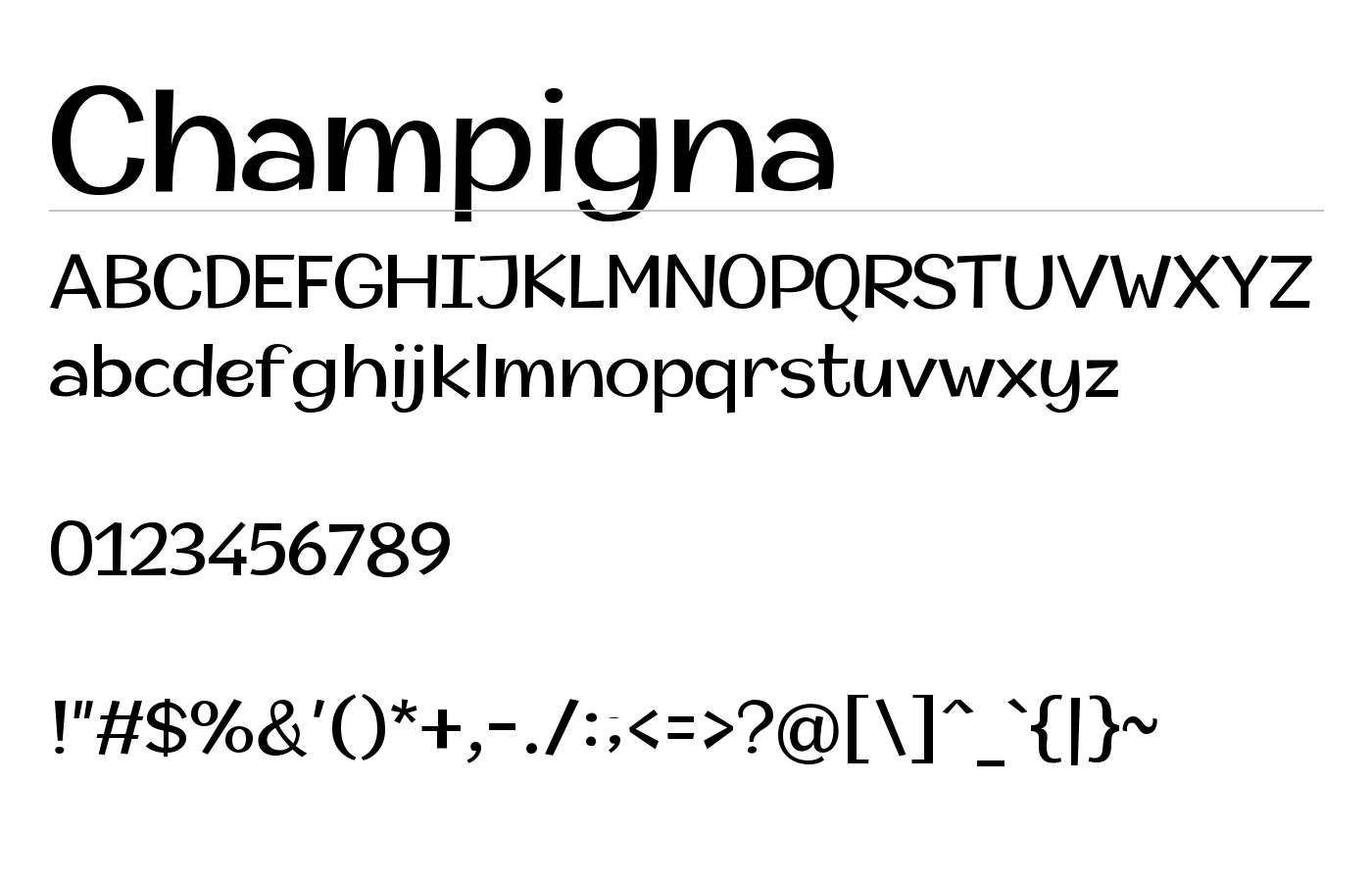 Champigna Font preview