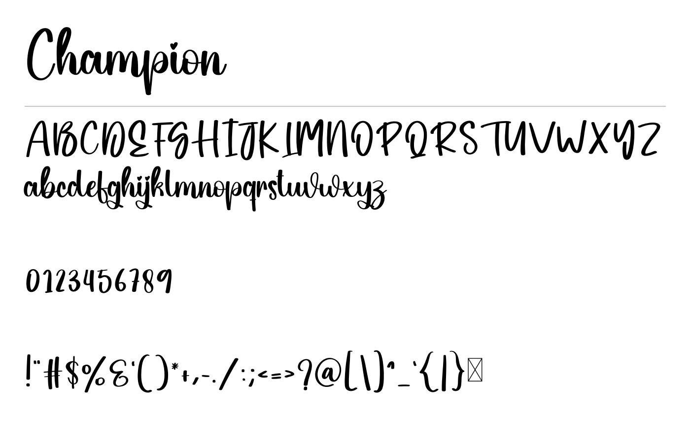 Champion Font preview