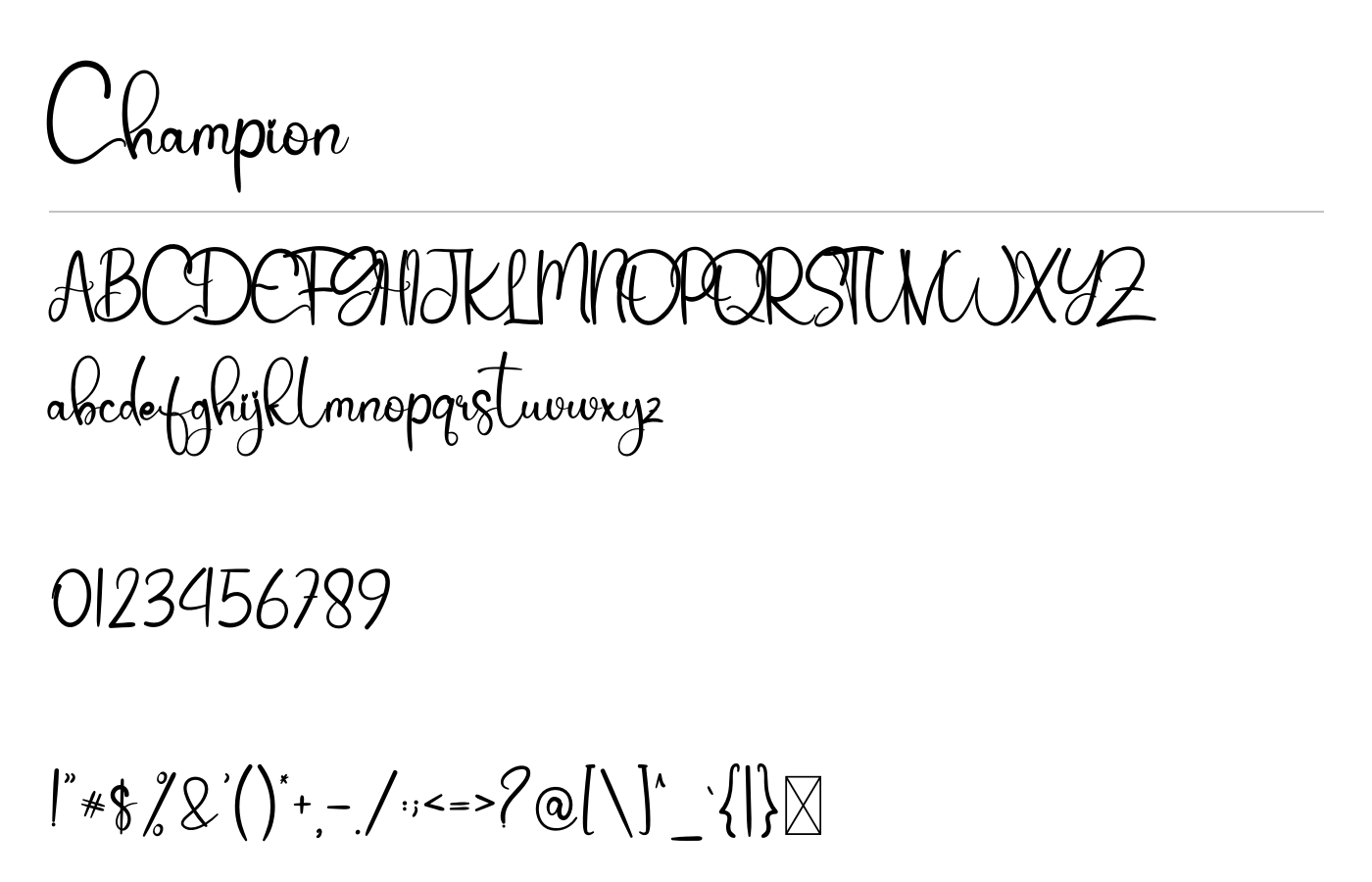 Champion Font preview