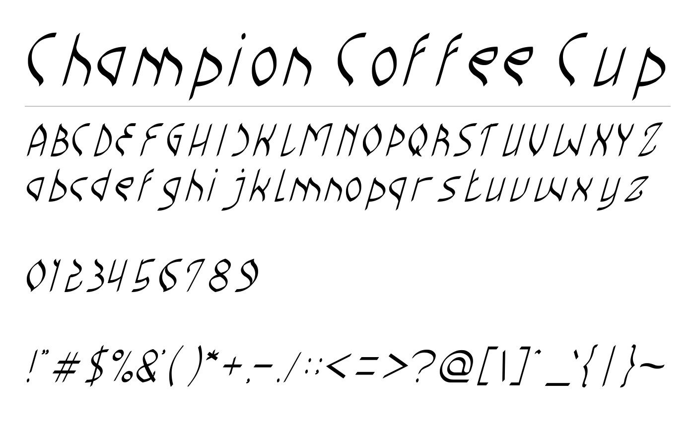 Champion Coffee Cup Font preview