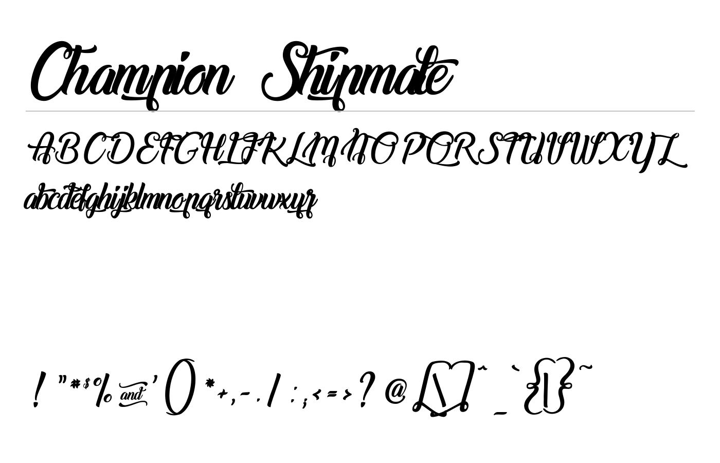 Champion Shipmate Font preview