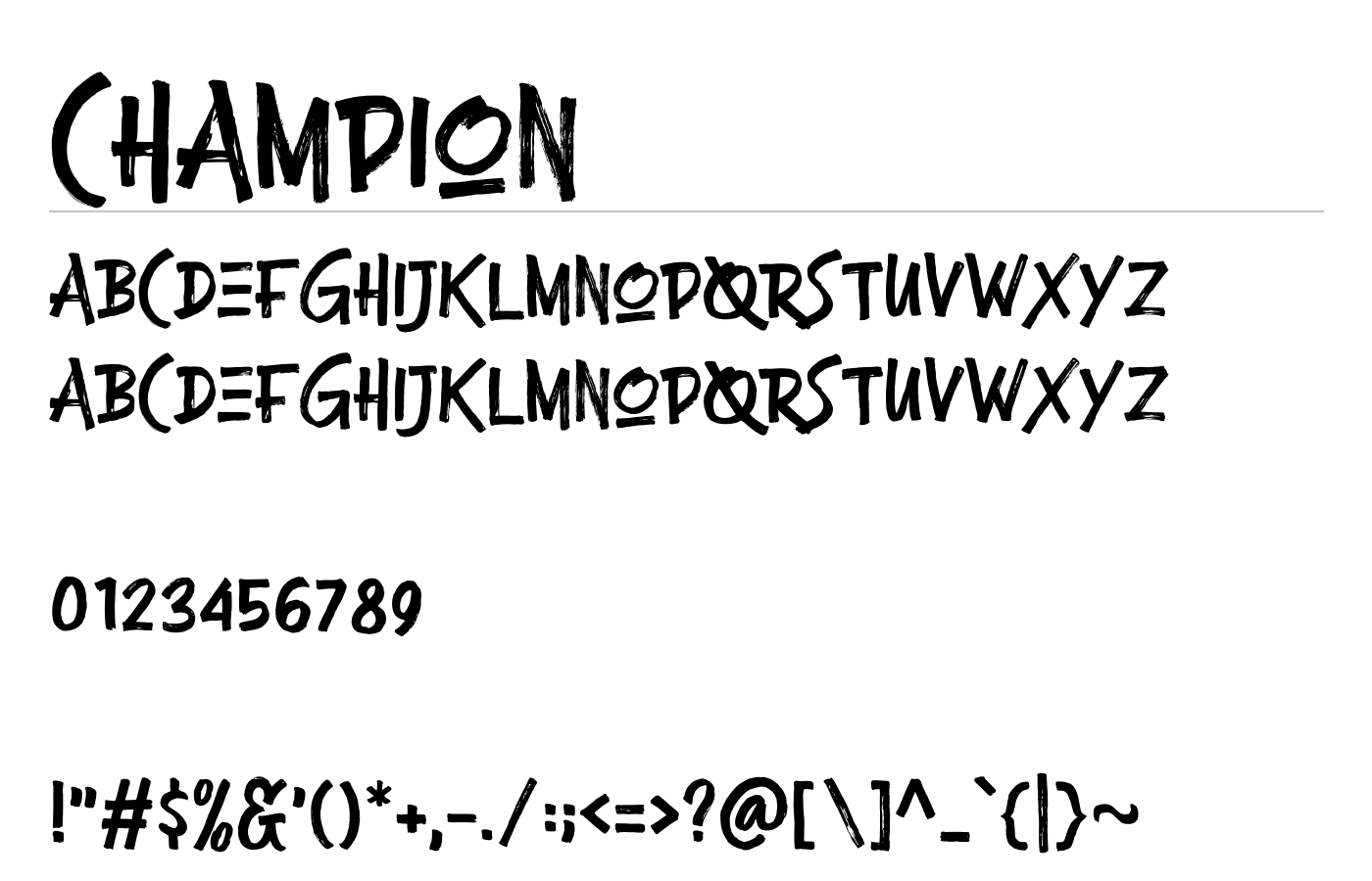 Champion Font preview