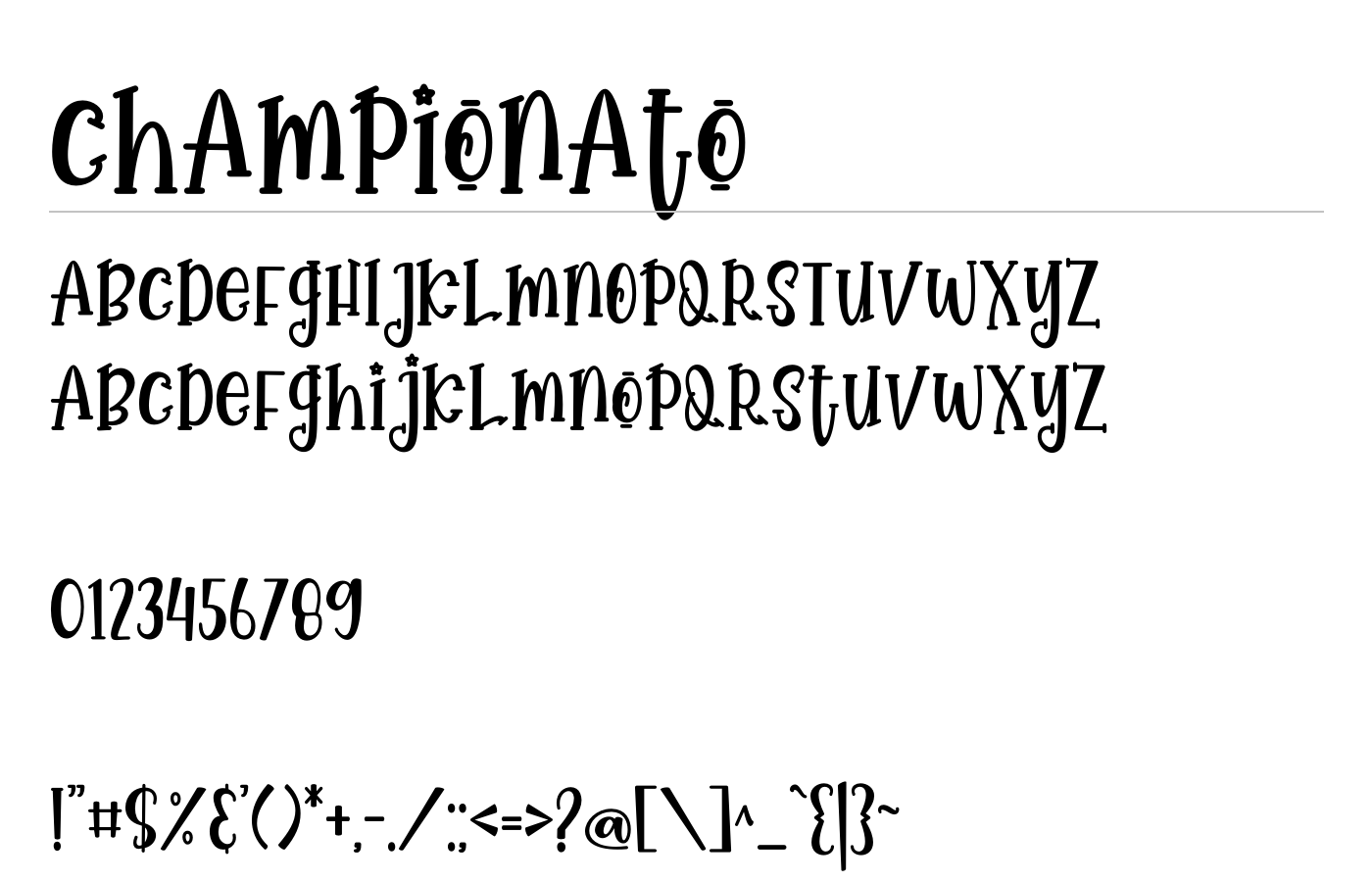 Championato Font preview