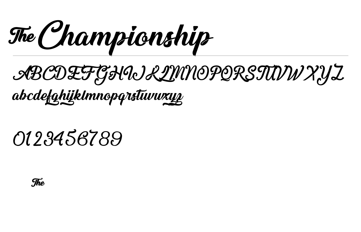 &Championship Font preview