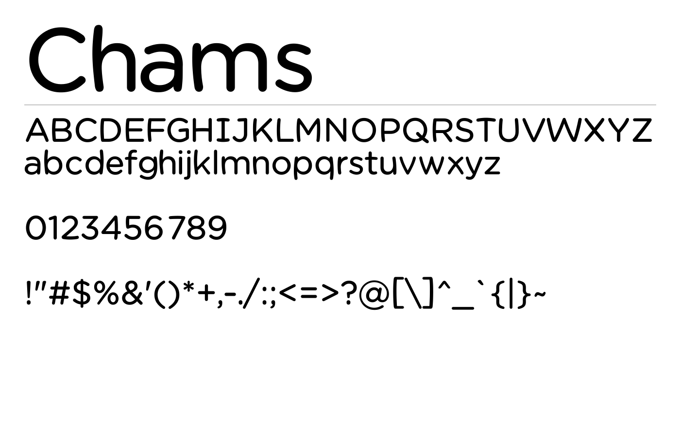 Chams Font preview