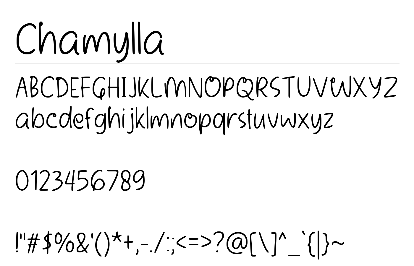 Chamylla Font preview