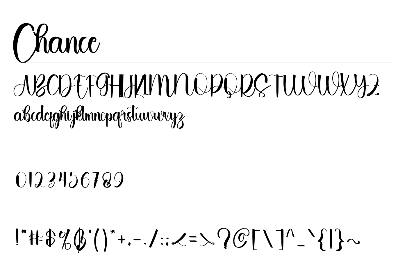 Chance Font preview