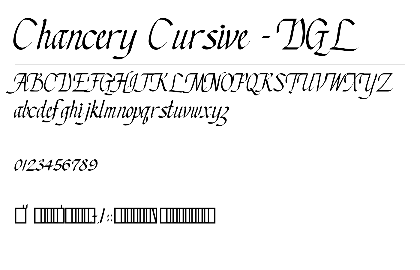 Chancery Cursive Font preview