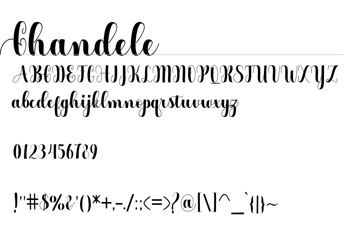 Chandele Font preview