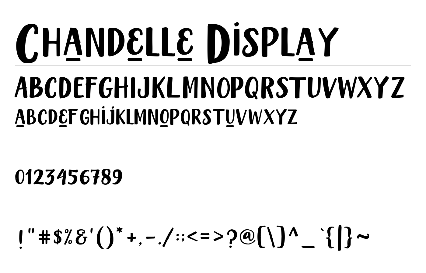 Chandelle Display Font preview