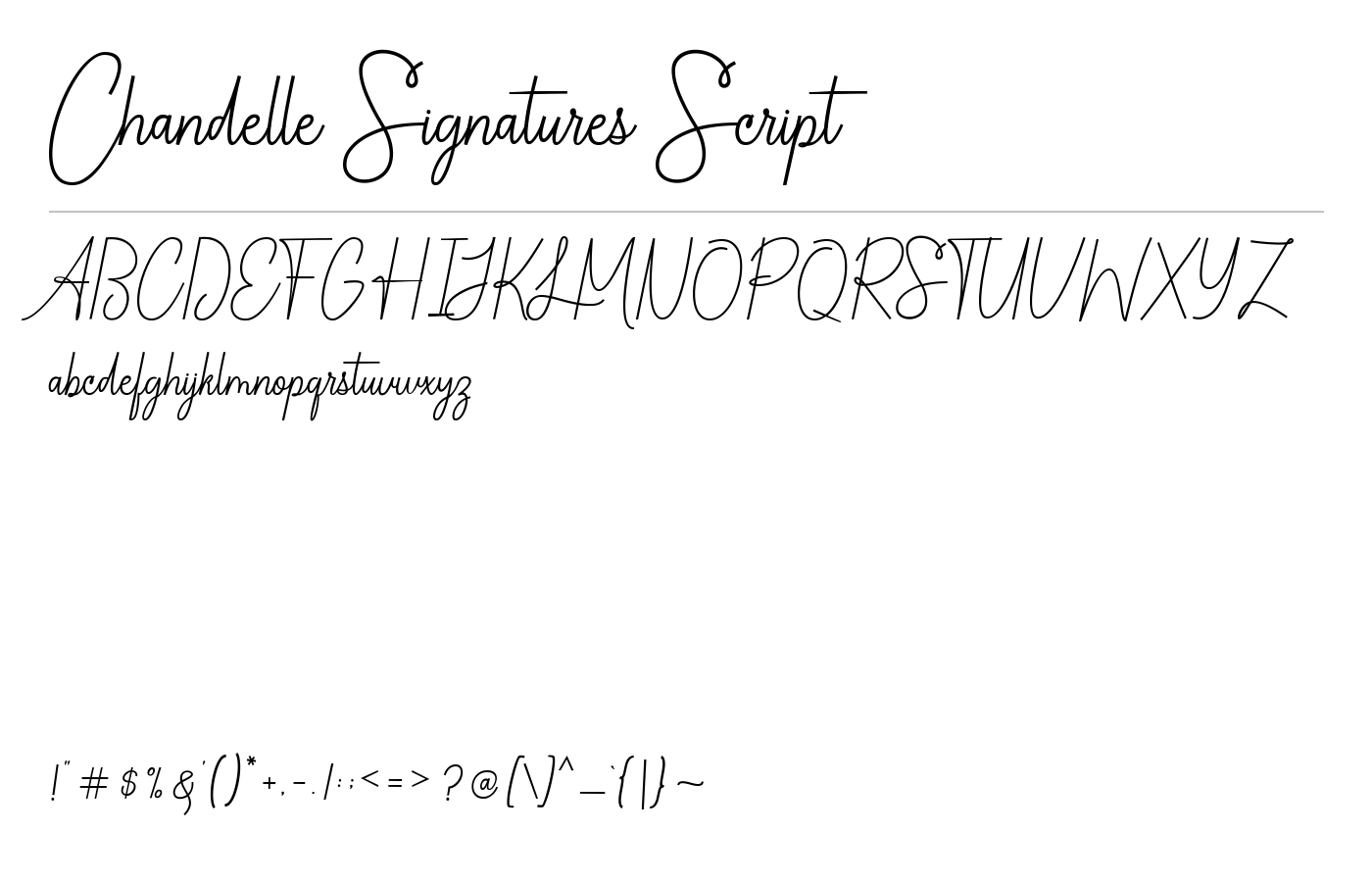 Chandelle Signatures Script Font preview