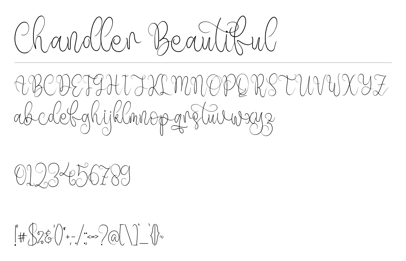 Chandler Beautiful Font preview
