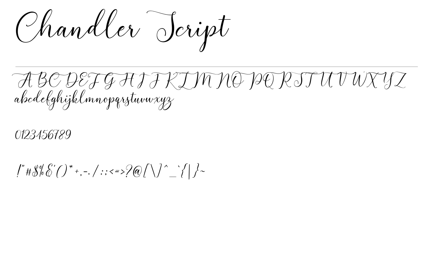Chandler Script Font preview