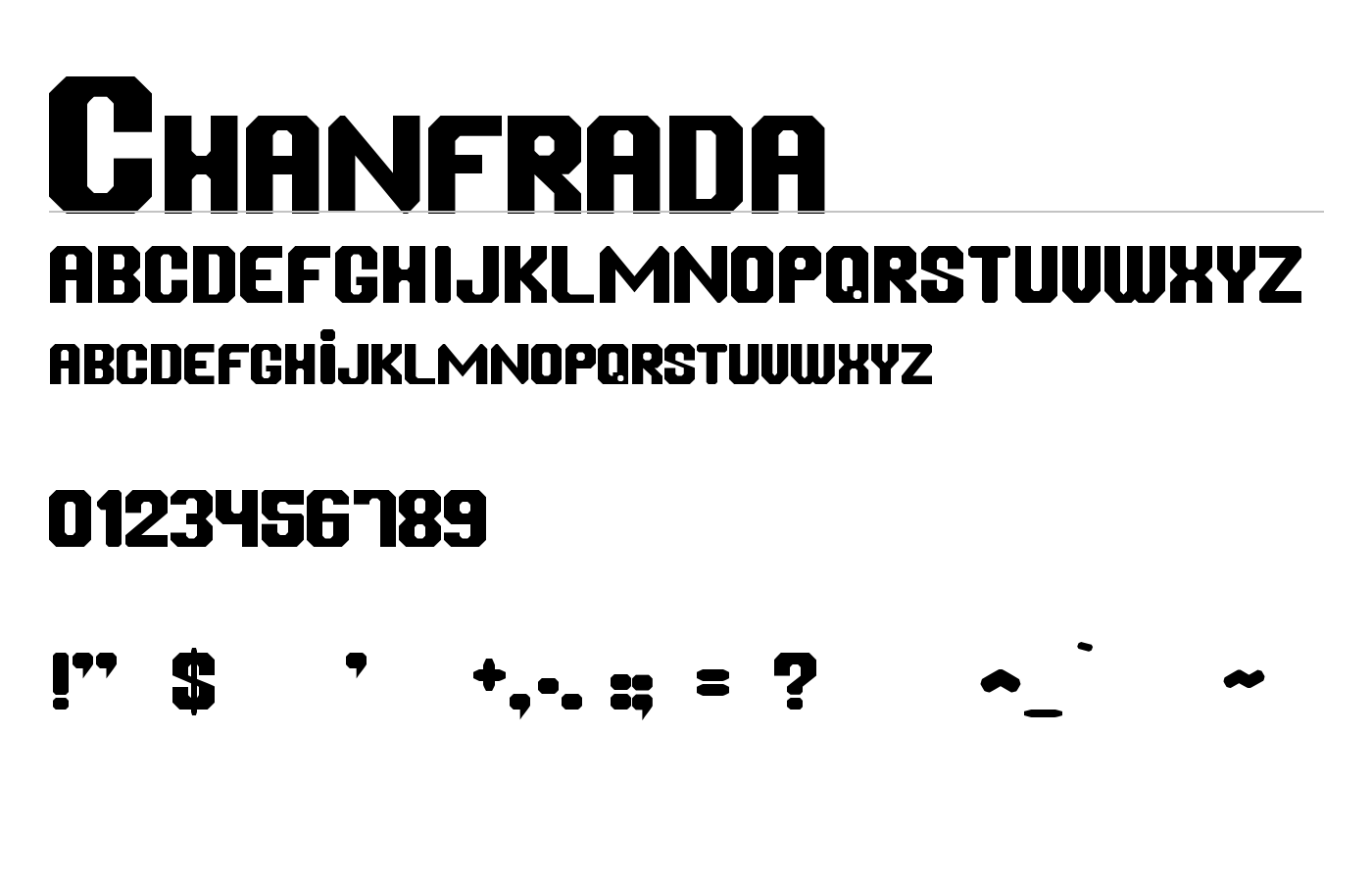 Chanfrada Font preview