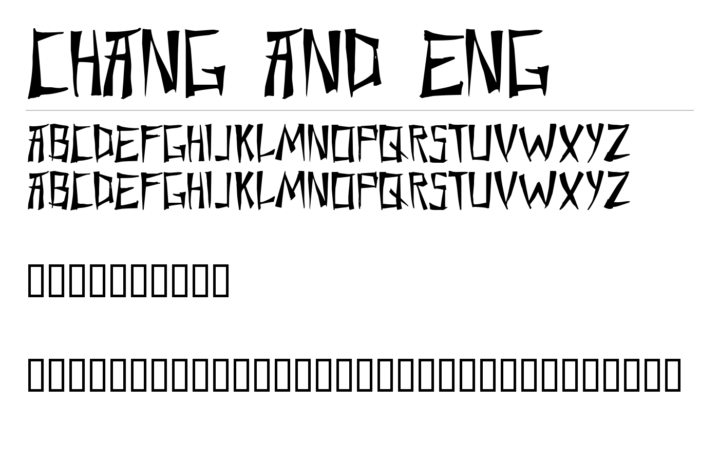 Chang and Eng Font preview