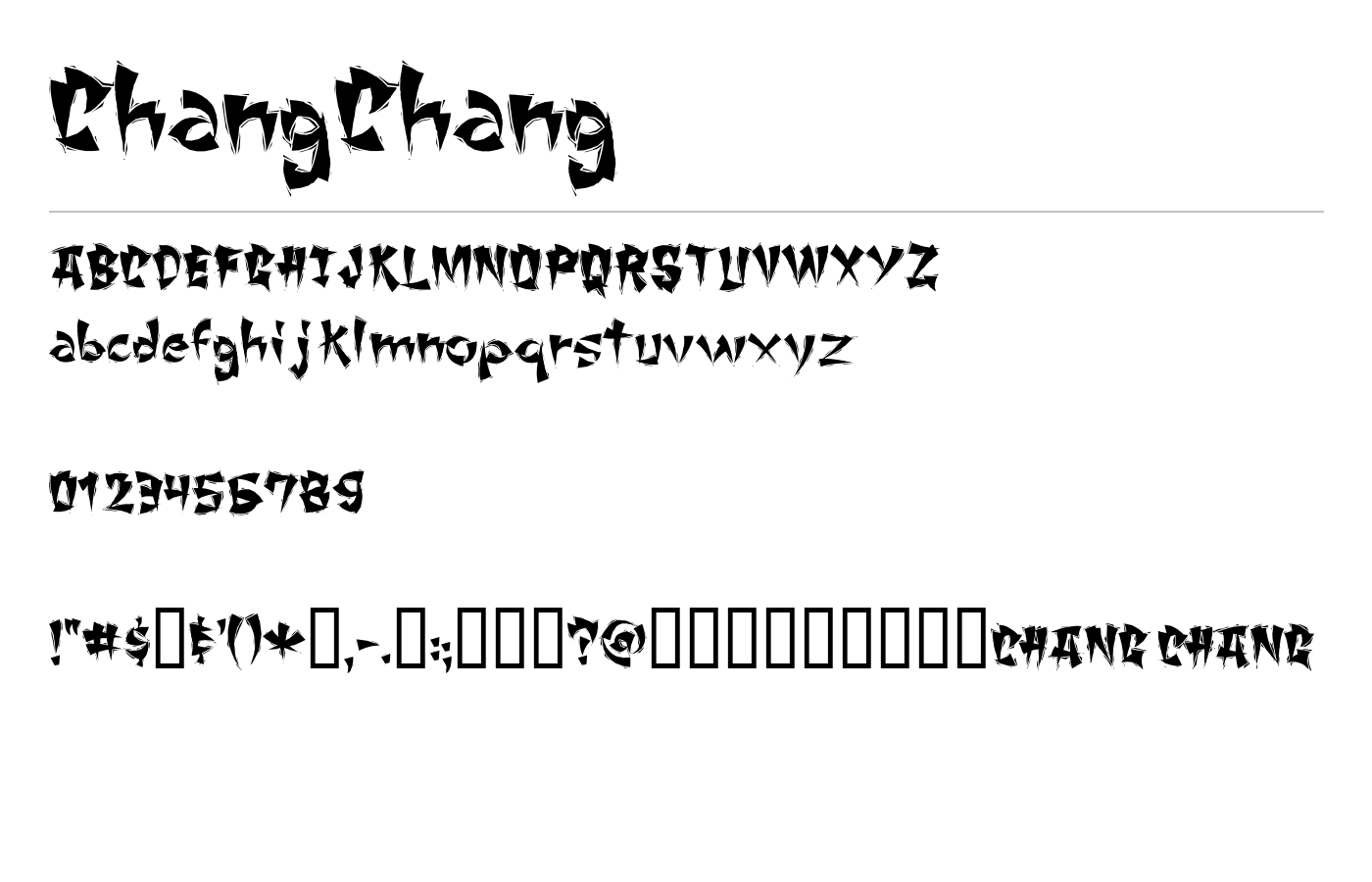 ChangChang Font preview