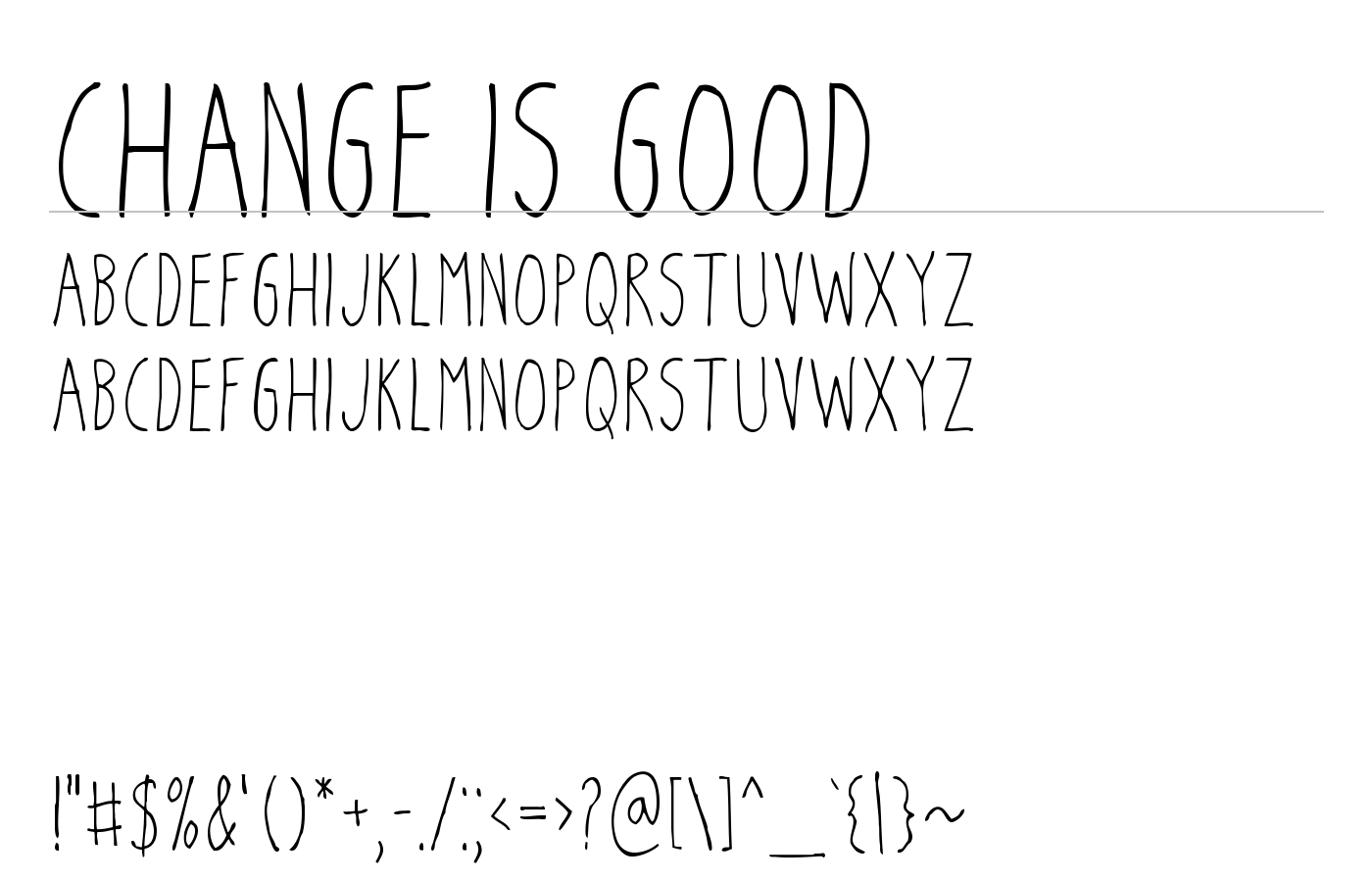 Change Is Good Font preview