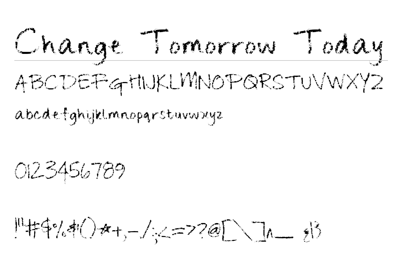 Change Tomorrow Today Font preview