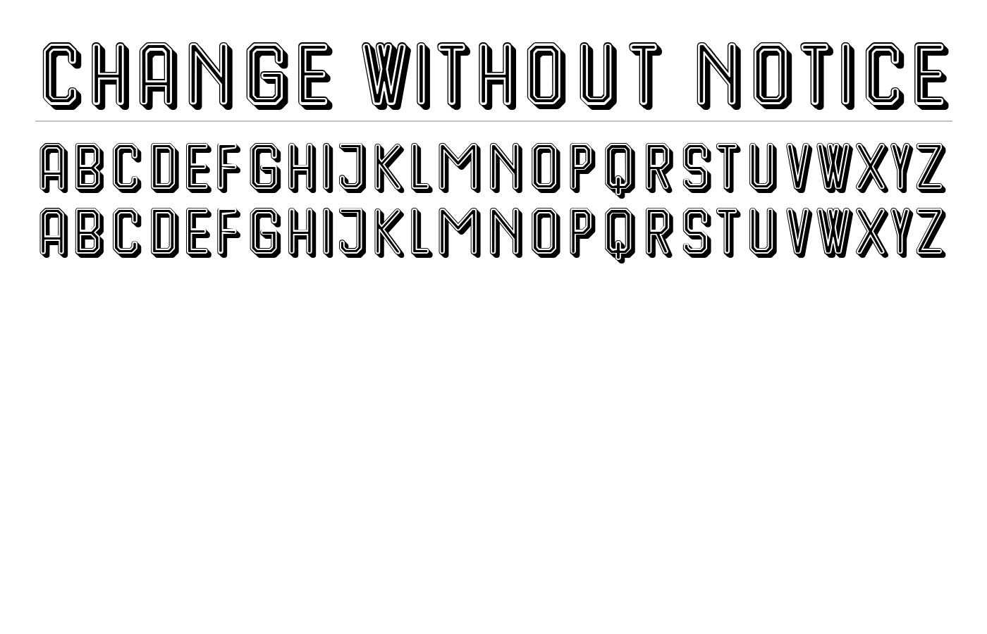 Change Without Notice Font preview