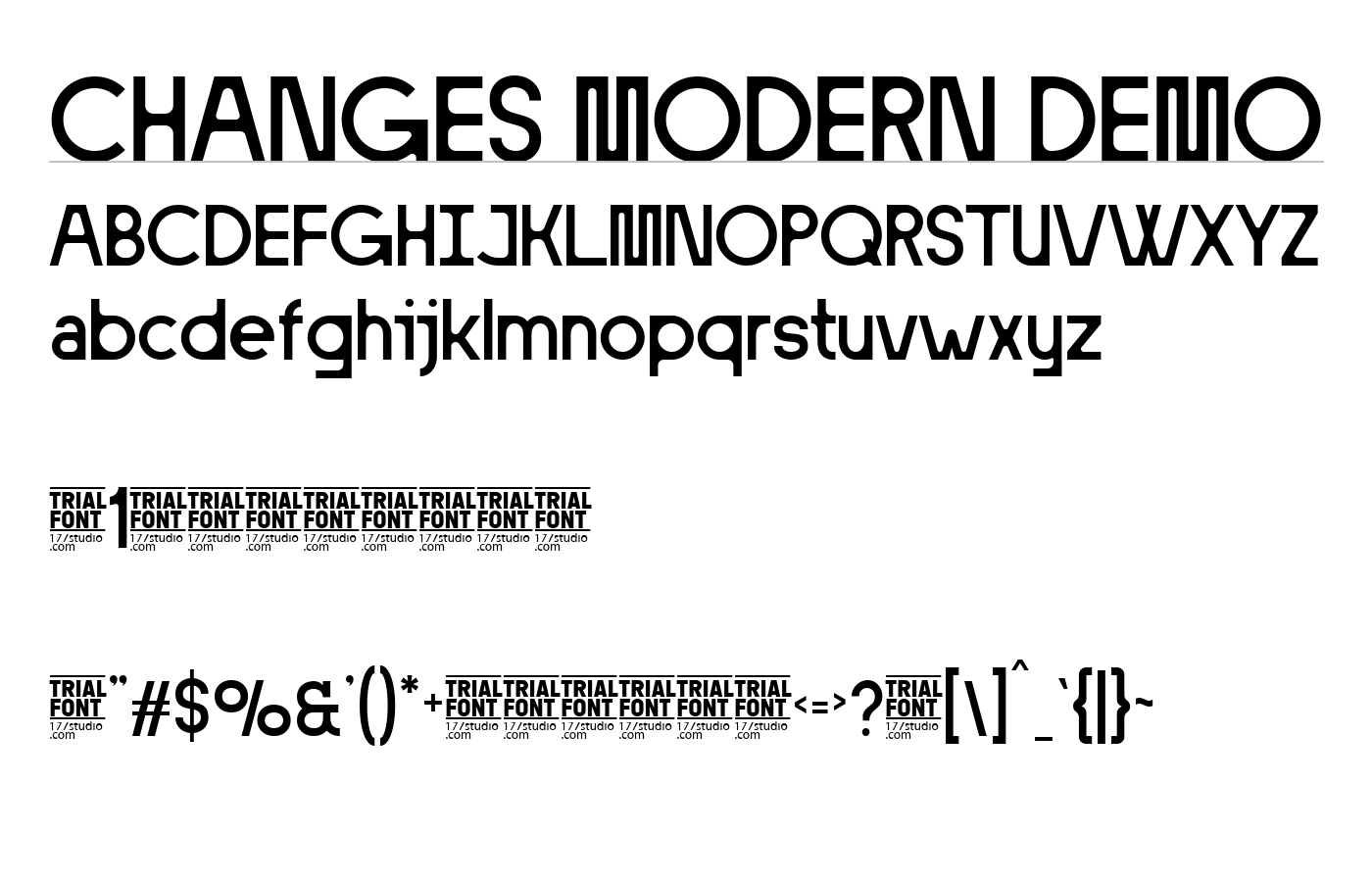 CHANGES MODERN DEMO Font preview