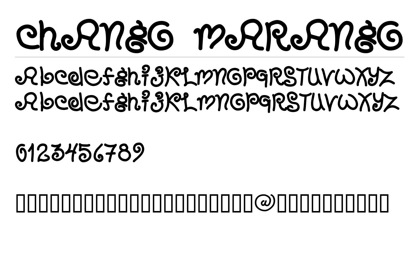 CHANGO MARANGO Font preview