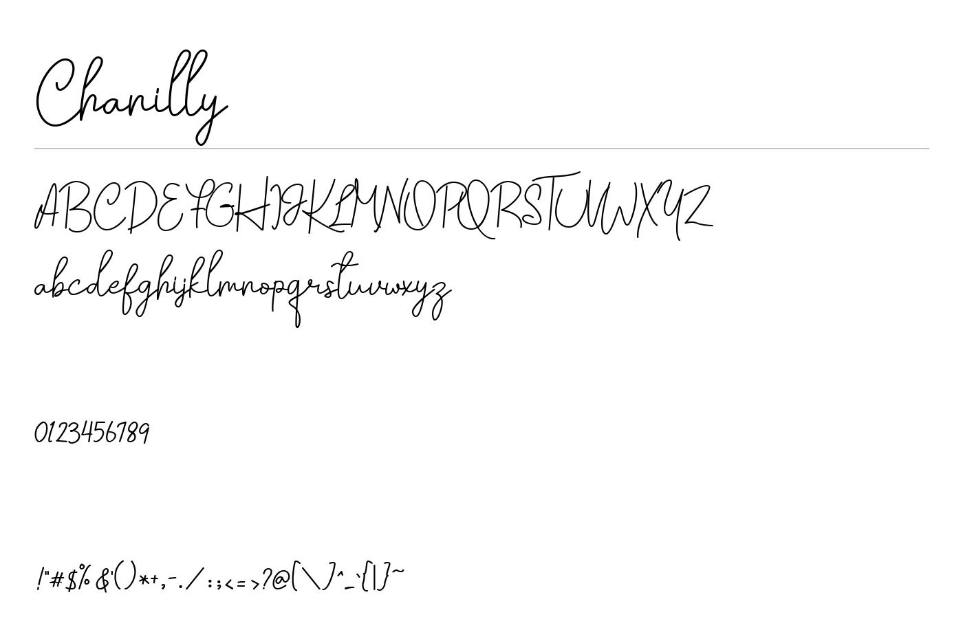Chanilly Font preview