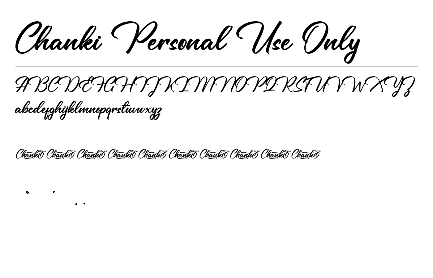 Chanki Personal Use Only Font preview