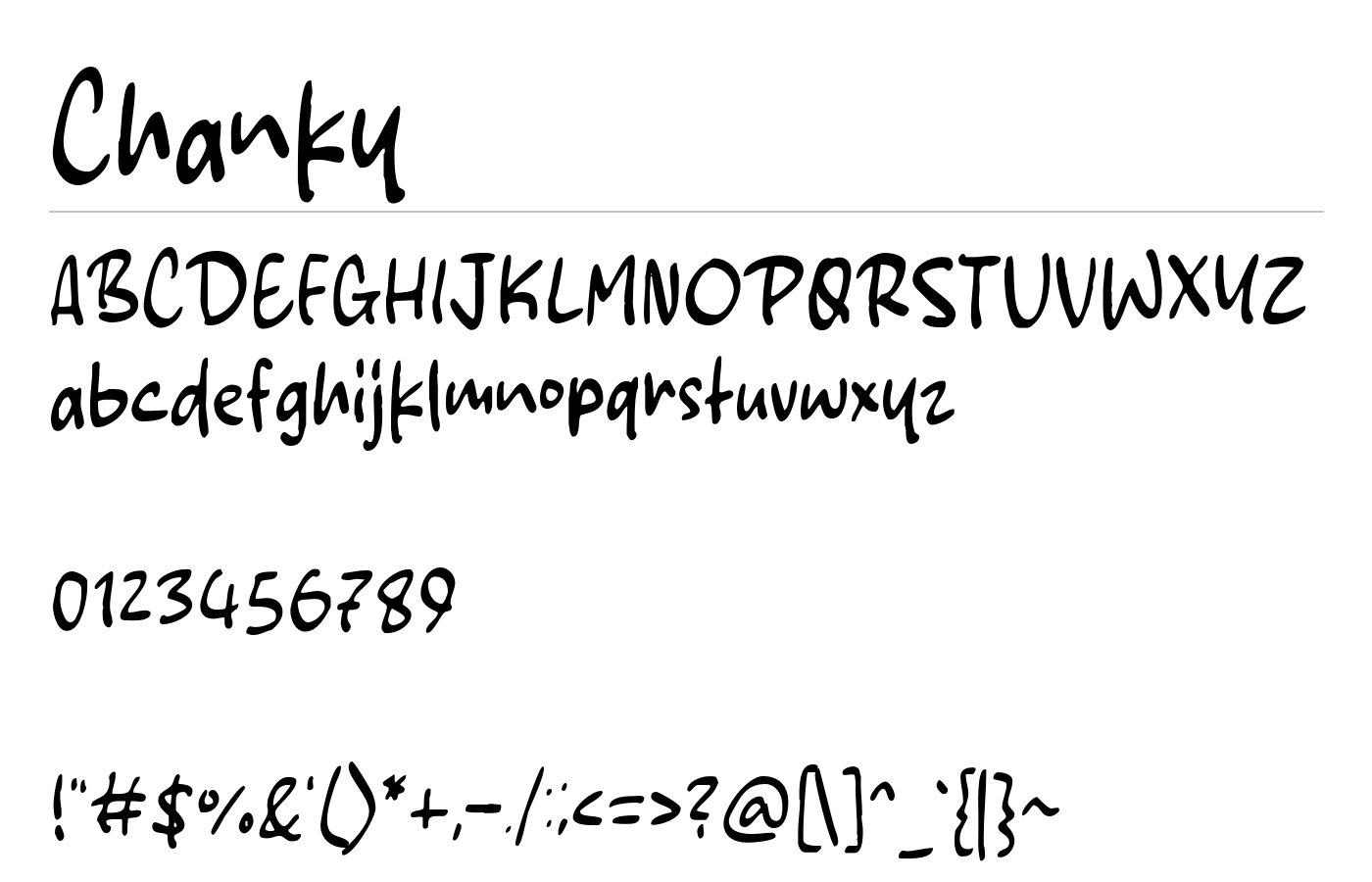 Chanky Font preview