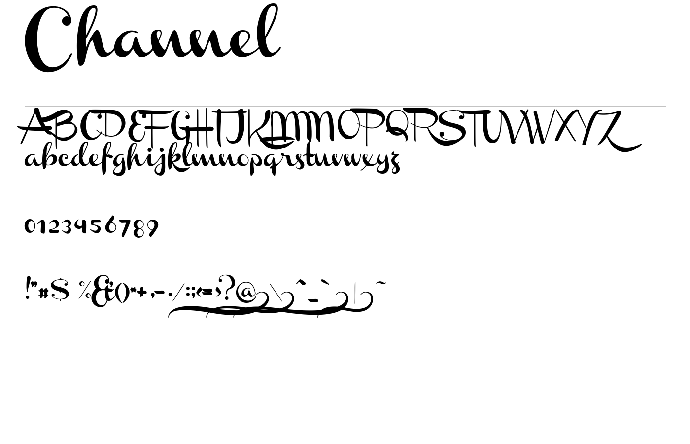 Channel Font preview