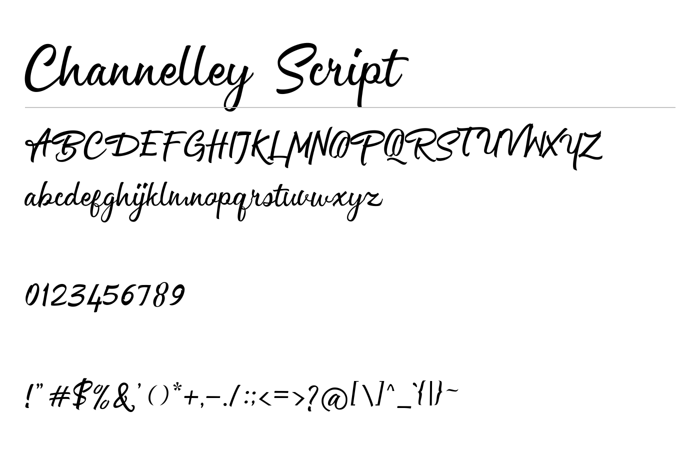 Channelley Script Font preview