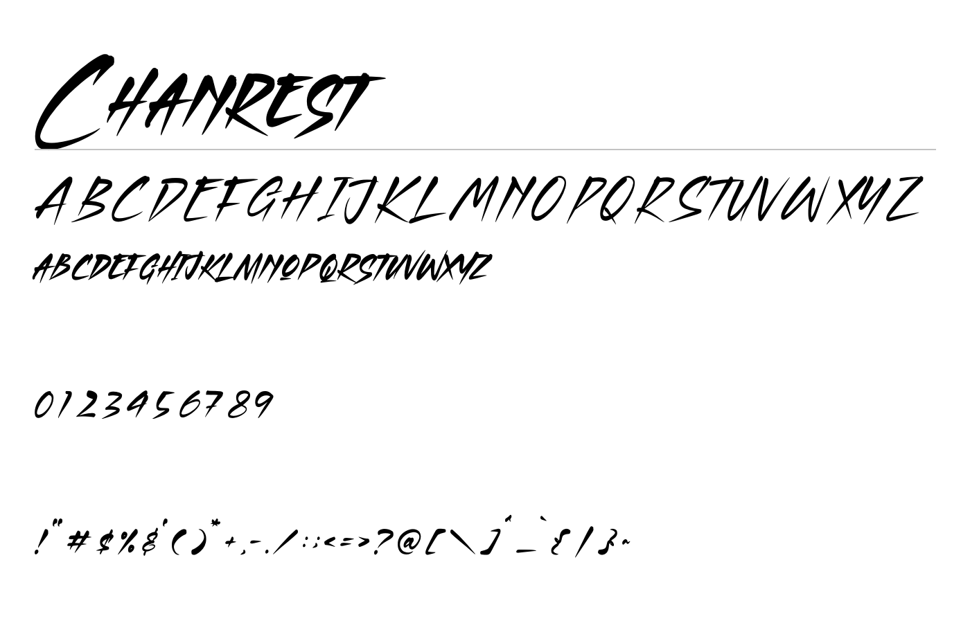 Chanrest Font preview