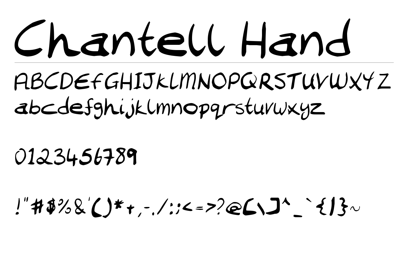 Chantell Hand Font preview